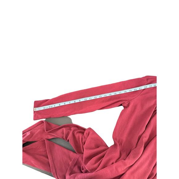 J. Jill Pure Jill Cardigan Burgundy Wine Red Twist Open Front Wrap Top Medium - Picture 7 of 7